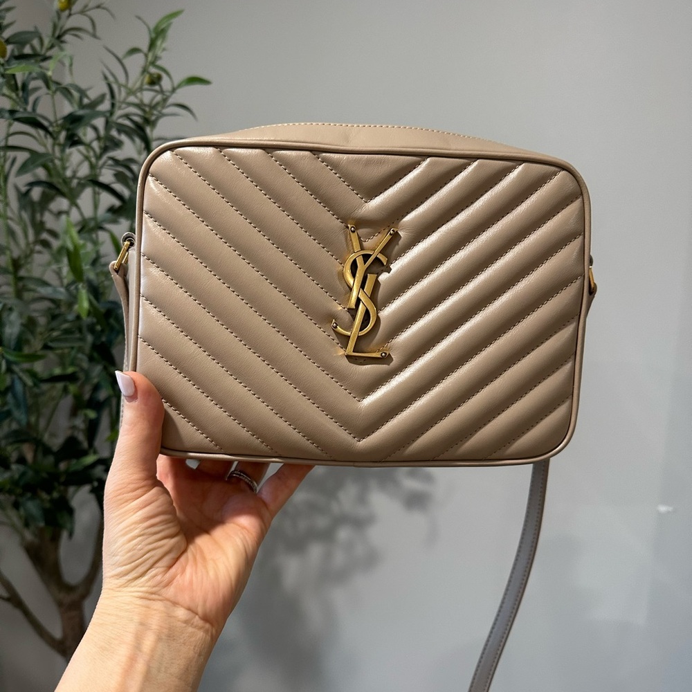 Yves Saint Laurent Taupe Lou Quilted Bag